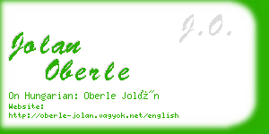 jolan oberle business card